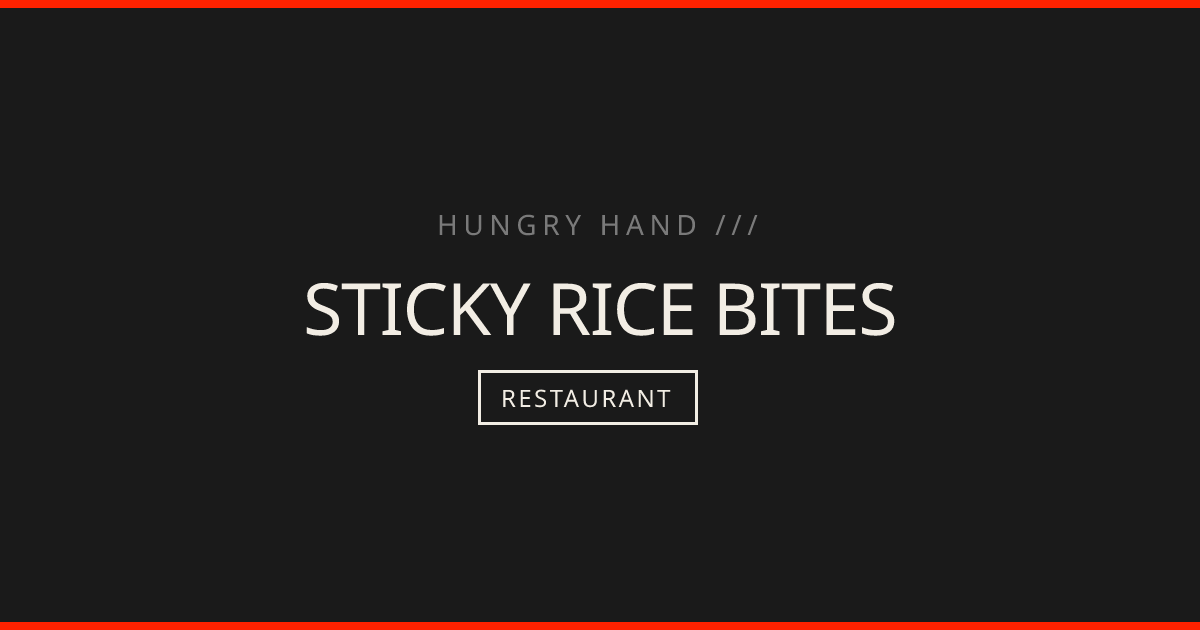 Sticky Rice Bites | HUNGRY HAND